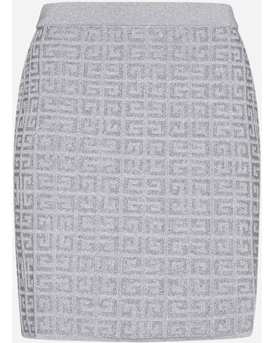 Givenchy 4g Lurex Knit Miniskirt - Gray
