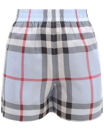 Burberry Check Patterned Bermuda Shorts - White