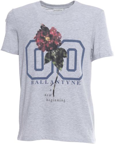 Ballantyne Flower Varsity T-Shirt - Gray