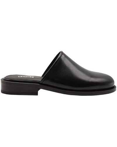 Lemaire Square Mule Shoes - Black