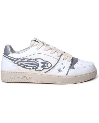 ENTERPRISE JAPAN Two-Tone Leather Trainers - White