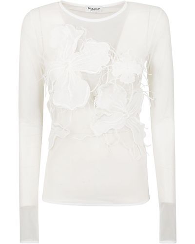 Dondup Floral See-Through Shirt - White