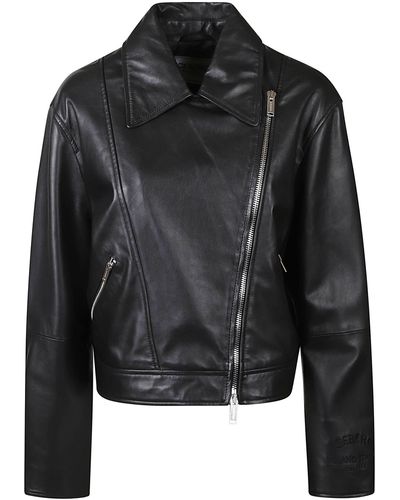 Iceberg Classic Zipped Biker Jacket - Black