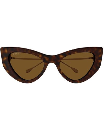 Gucci Gg1565S Line Fork 002 Havana Sunglasses - Brown