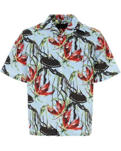 Prada Floral-print Cotton Shirt - Multicolor