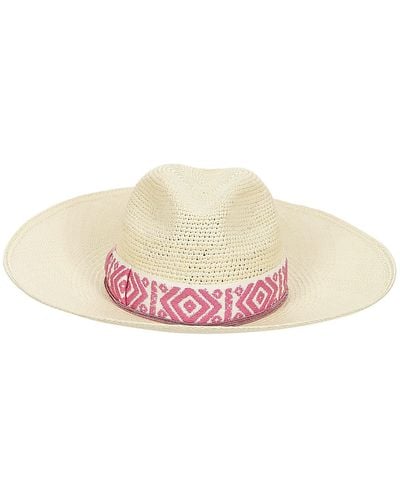Borsalino Sophie Panama Semicrochet Patterned Hatband - Pink