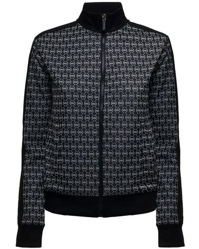 MICHAEL Michael Kors Black Recycled Fabric Sweatshirt With Allover Logo Print
