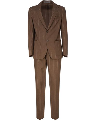 Eleventy Single-Breasted Suit - Brown