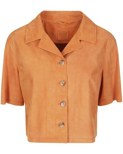 DESA NINETEENSEVENTYTWO Suede Shirt - Orange