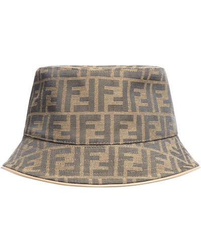Fendi Hat Bucket Hat Jacquard Ricic - Brown