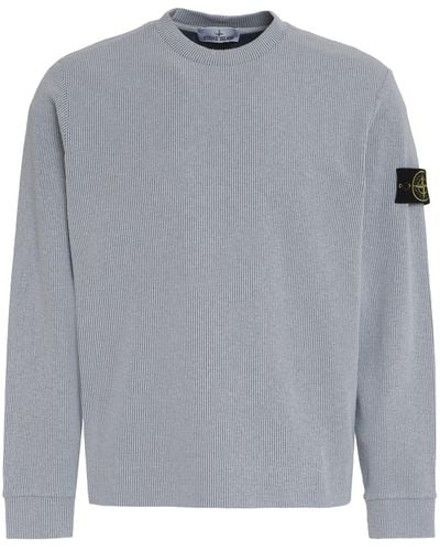 Stone Island Cotton Blend Crew-neck Sweater - Gray