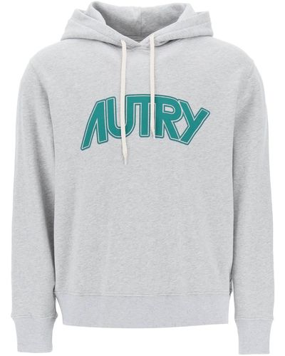 Autry Hoodie With Maxi Logo Print - Gray