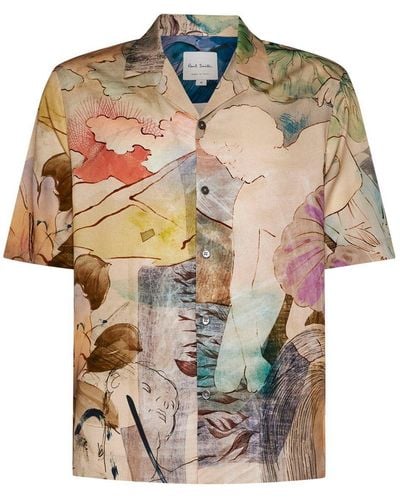 Paul Smith Graphic Printed Short-Sleeved Shirt - Natural