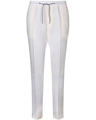 Paul Smith Cream Linen Trousers - White