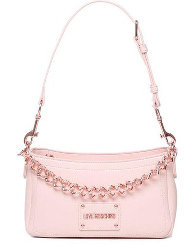 Love Moschino Love Handbag With Ton Sur Ton Chain - Pink