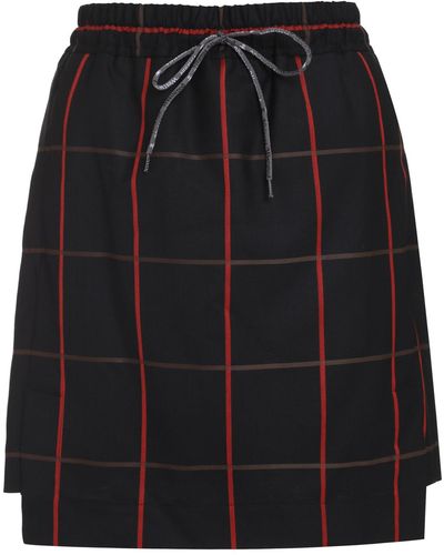 Vivienne Westwood Check Pattern Wool Skirt - Black