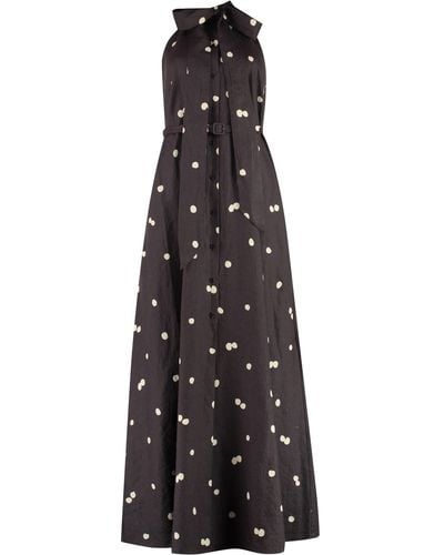 Aspesi Polka Dot Print Long Dress - Brown