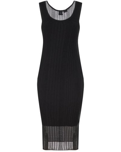 Pinko Transparent Crepe Midi Dress - Black