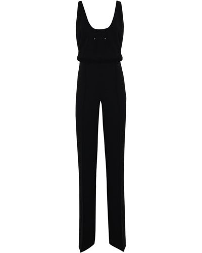 Elisabetta Franchi Crepe Jumpsuit With Logo Print - Black