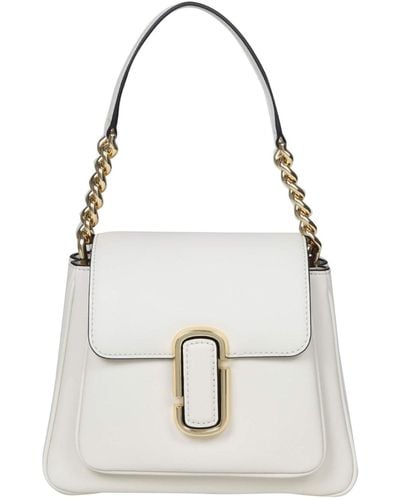 Marc Jacobs Mini Chain Satchel Leather Bag - White