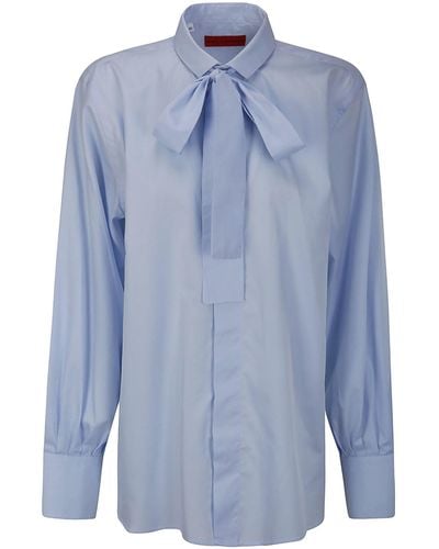 Wild Cashmere Shirt With Hidden Buttons - Blue