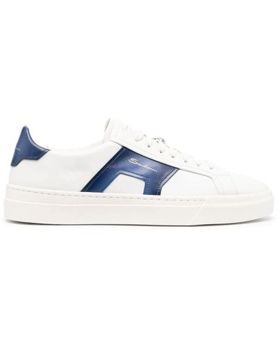 Santoni And Leather Trainers - Blue