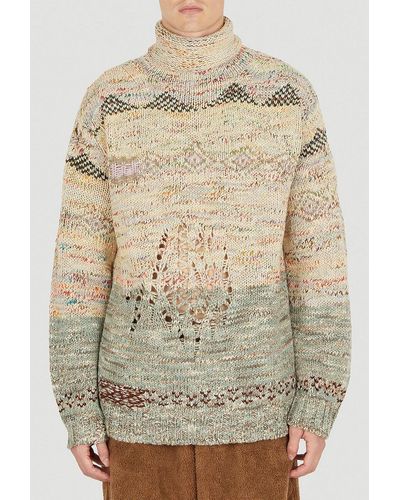 Acne Studios Roll-neck Knitted Sweater - Natural