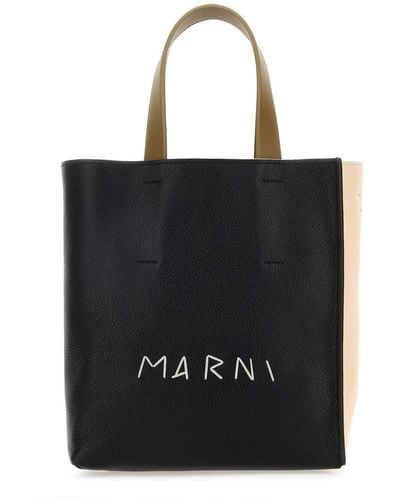 Marni Leather Mini Museo Handbag - Black