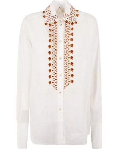 Ermanno Scervino Embellished Oversize Shirt - White
