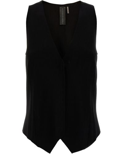 Norma Kamali Stretch Fabric Vest Gilet - Black