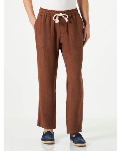 Mc2 Saint Barth Brown Linen Trousers