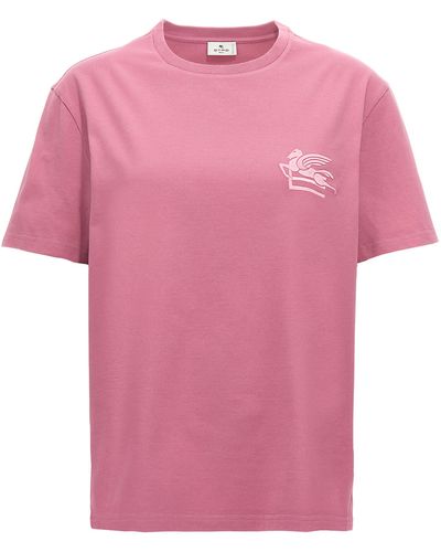 Etro Cotton Pegaso Logo T-shirt - Pink