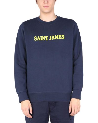 Saint James Sweatshirt With Logo Print - Blue
