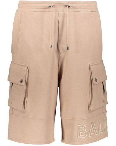 Balmain Cotton Bermuda Shorts - Natural