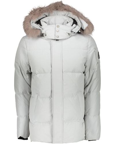 Moose Knuckles Padded Parka With Fur Hood - Gray