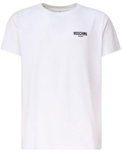 Moschino Logo Printed Crewneck T-Shirt - White