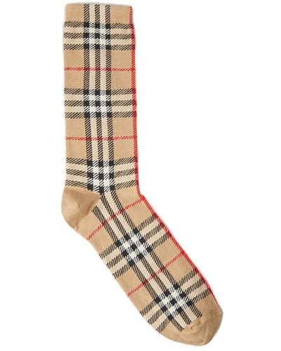 Burberry Vintage Check-pattern Stretched Socks - White