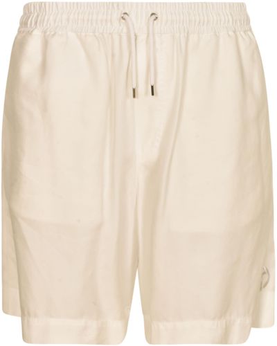 Giorgio Armani Drawstring Waist Logo Shorts - Natural