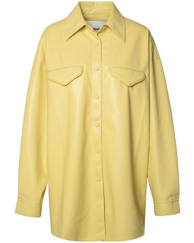 Nanushka 'Kaysa' Lime Polyurethane Shirt - Yellow