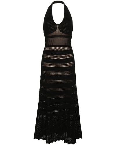 Twin Set Long Lace Dress - Black