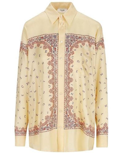 Celine Paisley Printed Buttoned Shirt - Natural