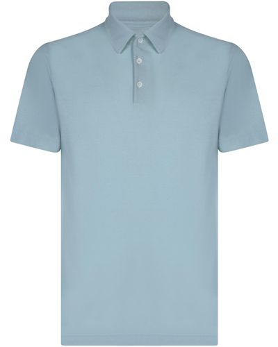 Zanone Light Cotton Polo Shirt - Blue