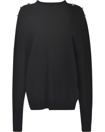 Roberto Cavalli Shoulder-Embellished Jumper - Black