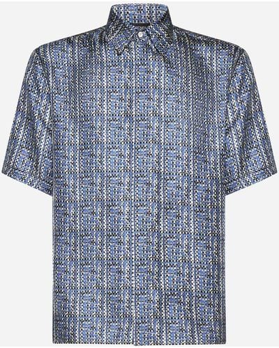 Fendi Ff Print Silk Shirt - Blue