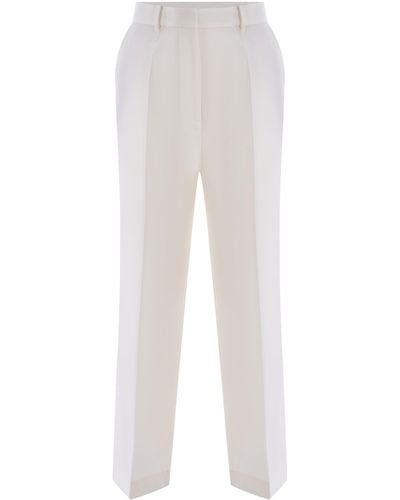 Manuel Ritz Pants Made Of Wool Canvas - White