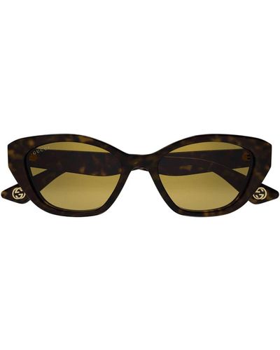 Gucci Gg1638S Linea Lettering 002 Havana Sunglasses - Brown