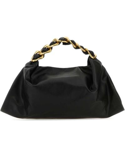 Burberry Leather Medium Swan Handbag - Black
