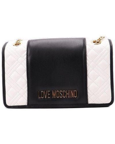 Moschino Logo-Lettering Chain-Linked Crossbody Bag - Black