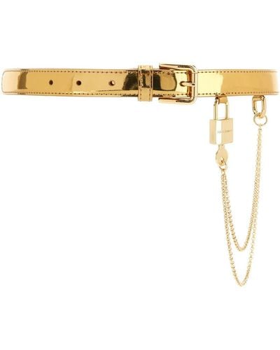 Dolce & Gabbana Patent Belt - Metallic