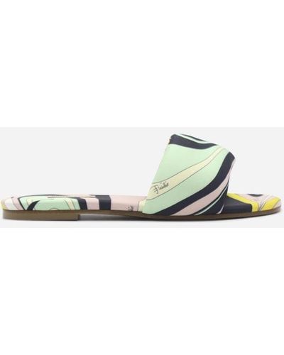 Emilio Pucci Slides With Waves Print - Green